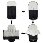 German Designed Universal Stroller Footmuff, 5 Way Zippers Style for Baby Easy in & Out of Water Repellent Winter Stroller Bunting Bag, Height/Temperature Adjustable Anti-Kick Stroller Sleeping Bag
