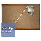 Quartet B243LC Prestige Bulletin Board, Brown Graphite-Blend Surface, 36 x 24, Cherry Frame - color: Light Cherry, size: 36" x 24"