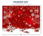 Allenjoy 8 x 6 FT Red Christmas Sparkle Bokeh Snowflakes Photography Background Xmas Party Decor Backdrop for Photo Studio Prop Supplies - size: 96 x 72 in