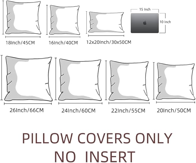 Fancy Homi 4 Packs Decorative Throw Pillow Covers for Living Room Couch Bed, Modern Farmhouse Boho Home Décor Accent Cushion Case, 16" x 16", Dusty Blue