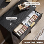GarveeHome Fluted Dresser for Bedroom with 5 Deep Drawers, Black