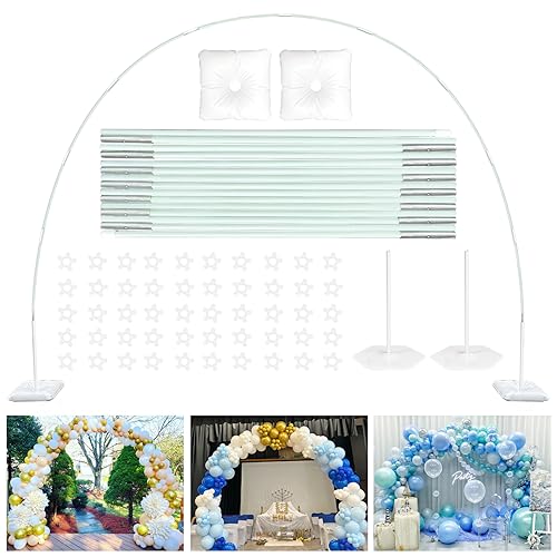 TEKXYZ Balloon Arch Stand Kit, 10FT Wide & 7.5FT High Adjustable Balloon Arch Frame, Ideal For Party Decorations, Not Include Balloons