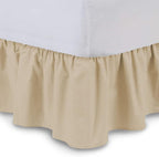 Bed Skirt - Ruffled Bed Skirt (Queen XL, Taupe) 12 Inch Drop Dust Ruffle with Platform, 100% Cotton 800 Thread Count Fabric - Dust Ruffle Bedskirt for Easy Fitting and Easy Care