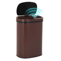 PayLessHere | 13 Gallon Stainless Steel Trash Can | Brown | Automatic Touchless Lid with Motion Sensor | Kitchen Garbage Can with Waterproof Design | for Home, Office, Bathroom | Pack of 1