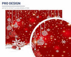 Allenjoy 8 x 6 FT Red Christmas Sparkle Bokeh Snowflakes Photography Background Xmas Party Decor Backdrop for Photo Studio Prop Supplies - size: 96 x 72 in