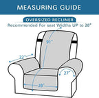 H.VERSAILTEX Reversible Quilted Recliner Covers Water Resistant Furniture Protector for Reclienr Chair with Elastic Straps for Pets Kids Sitting Width Up to 28"(Oversized Recliner, Dark Blue/Beige)