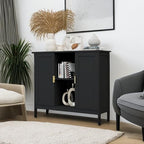 TaoHFE Black Buffet Cabinet, Modern Narrow Sideboard Buffet Cabinet Wooden Side