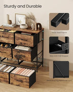 SONGMICS Dresser for Bedroom, Tall Dresser with 6 Fabric Drawers