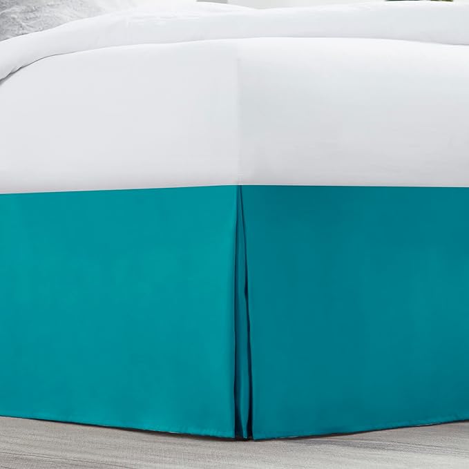 Nestl Teal Full XL Bed Skirt - Full XL Size Bed Skirt 14 Inch Drop - Brushed Microfiber Bed Skirts - Hotel Quality Pleated Bed Skirt - Shrinkage & Fade Resistant