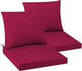Outdoor Seat Cushion Set 24 x 24 In, Water-Resistant & Fade-Resistan, Patio Furniture Cushions with Removable Cover Deep Seat & Back Cushion with Handle and Adjustable Straps for Chair Sofa,2PC
