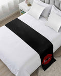 Red Lip Print Kiss Me Bed Runners for Bedroom Hotel,Decorative Bedding Scarf Black Back Bed End Blanket Bedding Runner Scarves for Twin Size Bed,71x20in