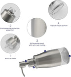 Gaussra Kitchen Soap Dispenser Set with Silicone Tray and Stickers - Brushed Nickel, Stainless Steel Glass Soap Dispenser Bathroom, Refillable Hand Dish Dispenser for Kitchen Sink