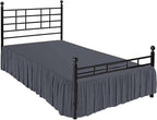 SlumberWell Twin Bed Skirt with Split Corners, Soft Microfiber, 15 Inch Drop, Dark Grey Solid, Elegant Ruffled Design