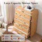 Curved Drawer Dresser for Bedroom with 5 Drawers, 31'' Wide Chest of Drawer