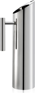 Hiceeden Stainless Steel Water Pitcher, 68oz/2L Modern Metal Pitcher with Ice Guard, Silver Carafe Drink Jug with Handle, Homemade Beverage Container for Juice, Coffee, Milk, Iced/Hot Tea