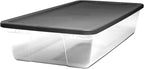 HOMZ 2-Pack Snaplock, Large Clear Plastic Storage Organizer Bins w/Lids, 41 Quart, Gray - Stackable Container Boxes for Bedroom, Bathroom, Garage, and Office Organization