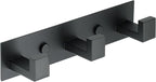 Alise Coat Hooks Wall Mount Hat and Coat Rack with 3 Hooks Wall Mount Key Hooks for Robes,Bags,Keys,and Towels,SUS304 Stainless Steel Wall Hooks for Hanging,Self Adhesive or Drilling,Matte Black