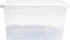 HOMZ 4-Pack Snaplock, Small Clear Plastic Storage Organizer Bins w/Lids, 12 Quart, White - Stackable Container Boxes for Bedroom, Bathroom, Garage, and Office Organization