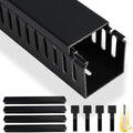 Cable Raceway 95" Open Slot Cable Management Kit Large Capacity Upgraded Snap Structure,Wire Cover Cord Hider for Under Desk&Industrial Network/PC/TVs- 23.6" X 1.97" X 1.97" X 4PCS LWH Black Color