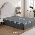 MIYE Pleated Waffle Weave Bed Skirt, Tailored Dust Ruffle 12 Inch Drop Easy Fit, Machine Washable (Dark Grey, Twin - 12" Drop)