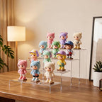 Acrylic Display Risers 8 Pcs - Clear Acrylic Shelves & Display Stand, Rectangular Risers for Cupcake, Retail & Desktop, 4 Sizes (7", 8", 9") - size: Medium