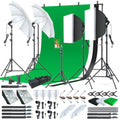 LINCO Lincostore Photo Video Studio Light Kit AM169 - Including 3 Color Backdrops (Black/White/Green) Background Screen