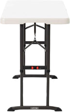 Lifetime Nesting 80823 Adjustable Rectangular Folding Table 122 cm for 4 People Beige