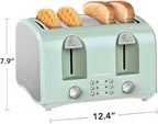 OVENTE Electric 4-Slice Toaster, 6-Shade Settings,Teal TS4410LBL