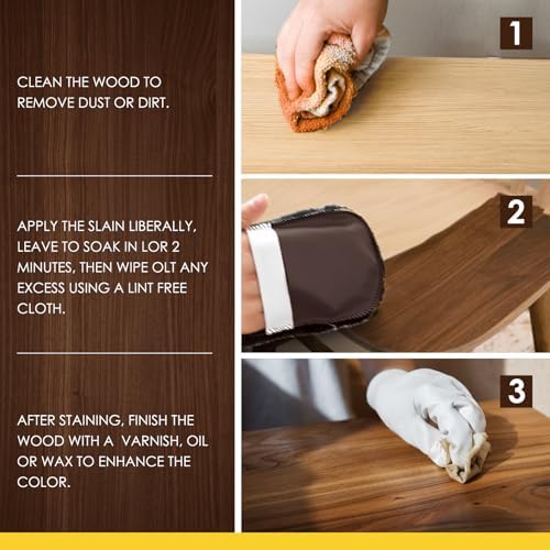 DWIL Water Based Wood Stain - Multiple Finishes, Fast Drying, Indoor and Outdoor Furniture, Wood Paneling, Cabinets and More, Low Odor ＆ Non-Toxic (8.5oz Natural Oak)-with Tools