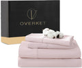 100% Egyptian Cotton Sheets King Size 4PCS 1000 Thread Count Sateen Weave Soft Breathable 16-Inch Deep Pocket （King,Light Pink）