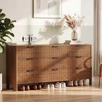 Wodeer 9 Drawer Dresser for Bedroom, 62" W Wide Wood Storage Cabinet with Fluted Design, Modern Chest of Drawers & TV Stand for Living Room, Nursery Clothing Organizer with Metal Slides, Anti-Tipping