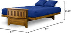 Nirvana Futons Brentwood Tray Arm Futon Sofabed Set - Full Frame, 8" Royal Blue Mattress, Rich Heritage Finish
