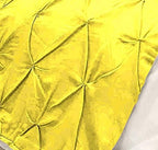 Bed Runner Set - 100% Pure Cotton 800 Thread Count - Luxury 1 Pinch Pleated Bed Runner and 2 Pillow Cover - 3 Piece Pinch Pleated Bed Runner Set Queen, Yellow