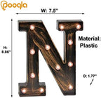 Pooqla Vintage Light Up Marquee Letters with Lights – Illuminated Industrial Style Lighted Alphabet Letter Signs - Coffee Bar Apartment Bedroom Wall Home Initials Decor A-Z