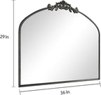 HQiJun Black Vintage Wall Mirror Window Decorative Traditional Mirrors Antique Arched Farmhouse for Living Room Bedroom Entryway Bathroom Vanity (29 * 36 * 1.2,Black)