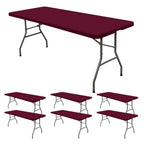 REWOMC 6 Pack Stretch Table Top Cap Cover, Sage Green, 30" x 96"