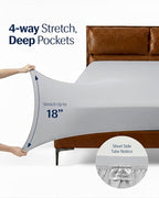REST® Evercool®+ Starter Sheet Set, Twin, Light Gray, Breathable Bed Sheets for Hot Sleeper and Night Sweats, with Pillowcases, Ionic+ Self-Cleaning Silver Yarn for Sensitive Skin, 3PCS No Flat Sheet