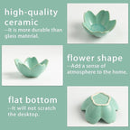 Flower Jewelry Tray Ceramic Ring Dish Jewelry Dish Small Trinket Tray Cute Ring Holder Key Bowl Decorative Plate Gifts For Mom/Sister/Friend, Birthday/Mother's Day/Christmas Gift (dark green)