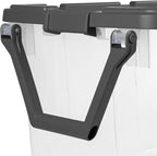 Sterilite 6-Pack Modular Stacker Box, Durable Clear Plastic Storage Bins with Latching Lids, 160 Quart - Stackable Organizing Container Boxes for Closet, Bathroom, and Office