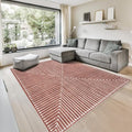 GLN Rugs Contemporary Collection - Machine Washable Area Rug, Contemporary Washable, Non Slip, Low Pile Chenille Rug, Living Room, Bedroom, Kitchen Rug (4' x 6' Beige Orange)