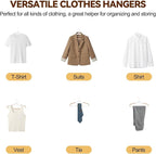 Plastic Hangers 50 Pack, Stackable Slim Space Saving Hangers with Non-Slip Pads, 360° Swivel Hook, Cascading Strip for Vertical Storage, Closet Organizer for Shirt, Suit, Skirt, Coat - Orange