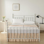 Tufted Dot Bed Skirt Full Size,Ruffled Bed Skirt with Split Corners, Full Bed Skirt 14 Inch Drop, Boho Full Size Bed Skirt Camel for Ruffled Bed Skirt with Split Corners, Bed Skirts Full Size