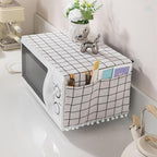 Microwave Oven Cover Dust Oil Proof Cotton Linen Waterproof Fabric Cloth Machine Protector Decorative Kitchen Appliance Cover 30 * 90cm Oven Cover Cloth Dust Cover(beige)