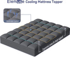 ELEMUSE King Grey Mattress Topper for Back Pain, Extra Thick Mattress Pad Cover, Plush Soft Pillowtop with Elastic Deep Pocket, Overfilled Down Alternative Filling