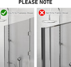 PMMASTO 10 Inch Extended Shower Door Hooks for Frameless Glass Bathroom, Stainless Steel Heavy Duty Over Door Towel and Robe Hanger (Black, Fits 3/8" Thick Door- T Shape)