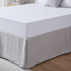 Simple&Opulence Premium Linen Bed Skirt Basic Style 18 inch Tailored Drop Dust Proof Easy Fit Breathable (18'' Basic-Grey, Queen)
