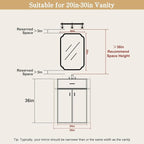WallBeyond 20" x 30" Rounded Corner Arch Wall Mirror with Wood Frame for Entryway, Living Room or Bedroom Home Decor - Light Woodgrain [20" x 30" Walnut]
