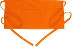 BOHARERS Waist Apron with 3 Pockets - Orange Waitress Waiter Server Short Apron