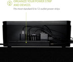 in-Box Extra Large Cable Organizing Management Box for Under Desk Surge Protector Concealer Black