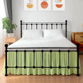 Shreem Linen Ruffled Bed Skirt with Split Corners, Gathered Style, 100% Microfiber, 18-Inch Drop, Dust Ruffle Bedskirt with Platform, Twin-XXL, Sage
